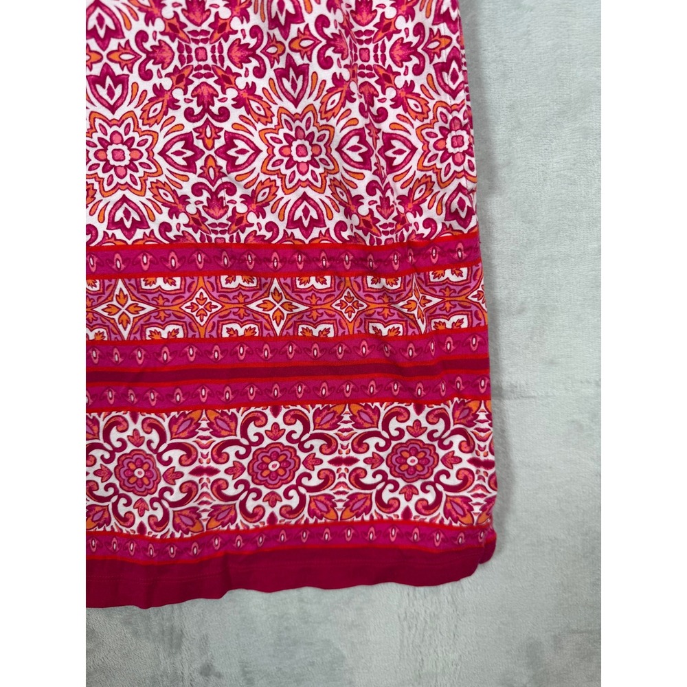 Lands End Two Swim Tunic Tops 1X XL Pink Orange Geometric Floral Pool Beach - Picture 6 of 16